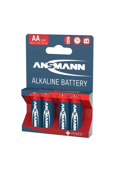 ANSMANN Pile AA/LR6 Alcaline 1,5V - Pack de 4 piles