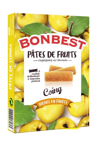 BONBEST Pâtes de Fruits fabriquées en Provence (étui de 6 barres)