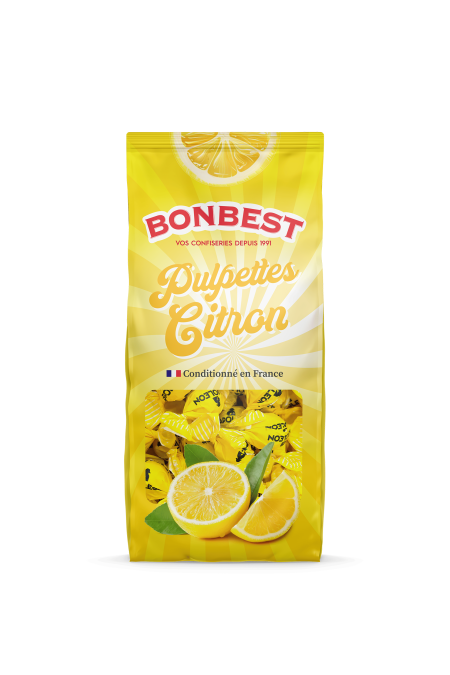 BONBEST Bonbons Pulpettes Citron au cœur en poudre acidulé