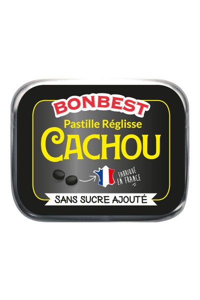 BONBEST Pastille réglisse Cachou sans sucre ajouté 2 x 8g