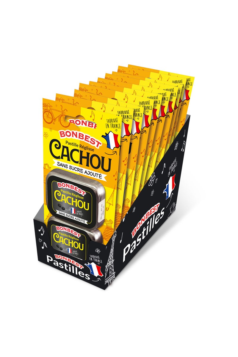 BONBEST Pastille réglisse Cachou sans sucre ajouté 2 x 8g