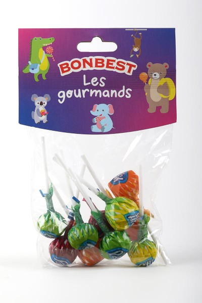 BONBEST Sucettes P'tit pops au goût de fruits 10 pièces